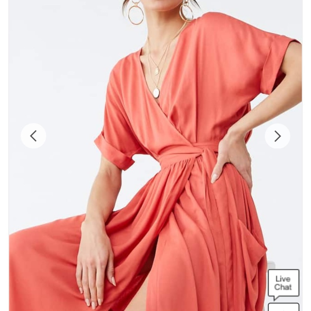 Wrap-front maxi dress